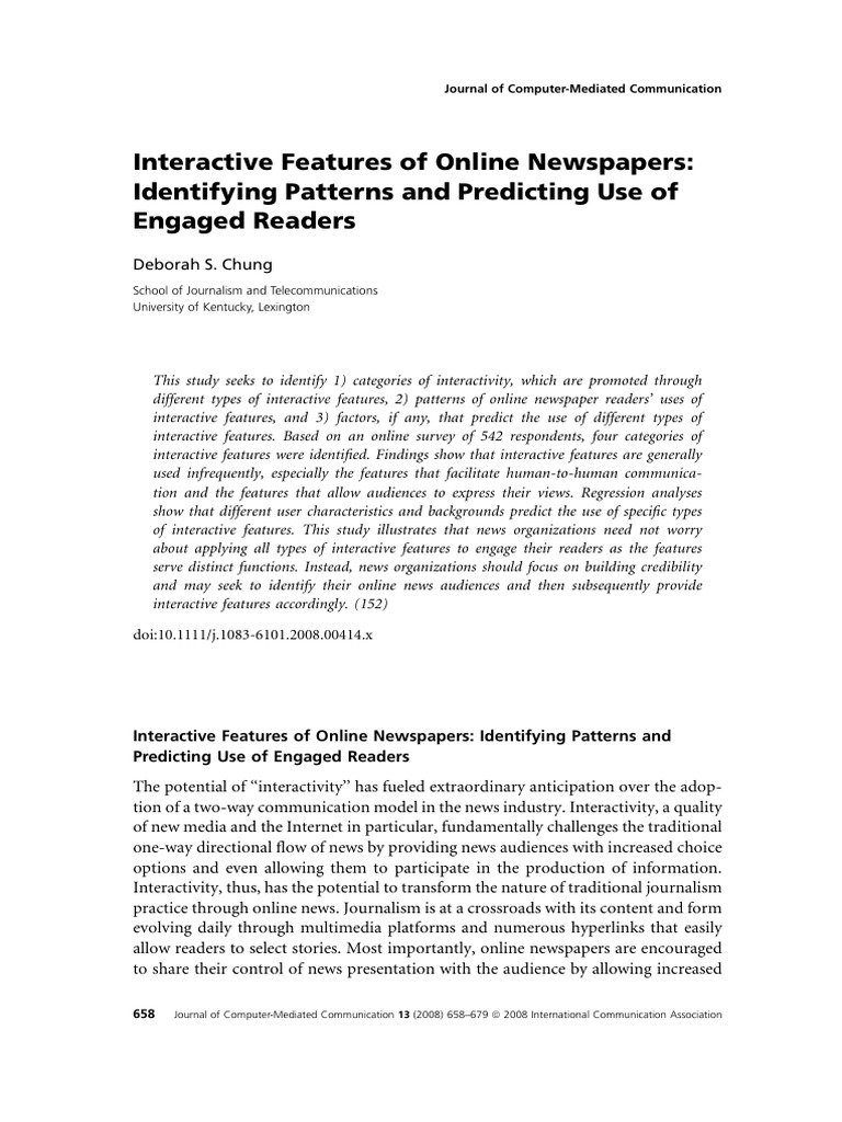 Interactive Features in Online Newspapers | PDF | Dependent And ...