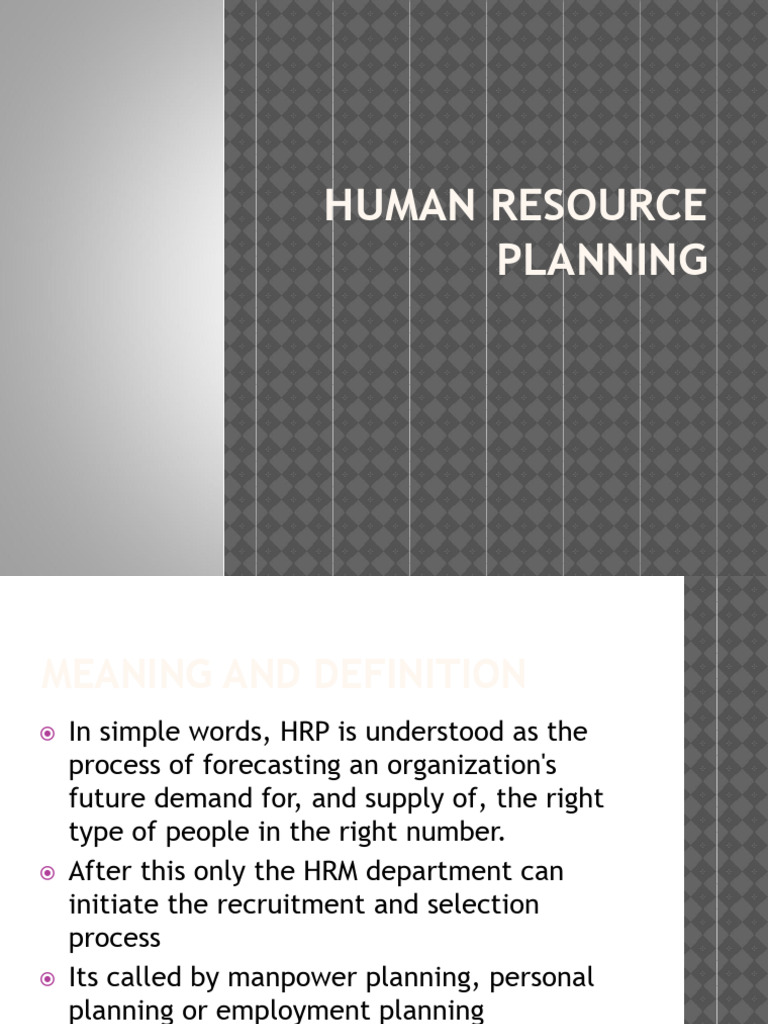 Understanding Human Resource Planning | PDF | Human Resource Management ...
