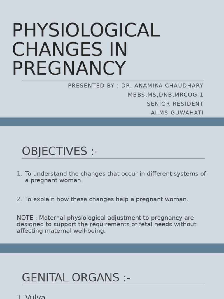 Physiological Changes in Pregnancy | PDF | Vagina | Kidney
