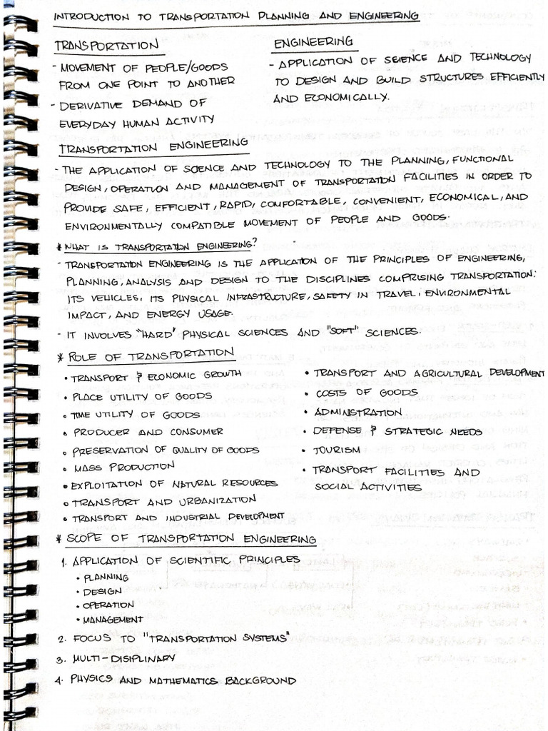 Transportation Engineering Notes Pdf