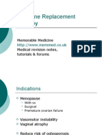 Hormone Replacement Therapy: Memorable Medicine Medical Revision Notes, Tutorials & Forums
