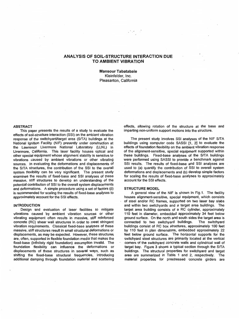 Analysis of Soil Structure Interaction D | PDF | Concrete | Applied And ...