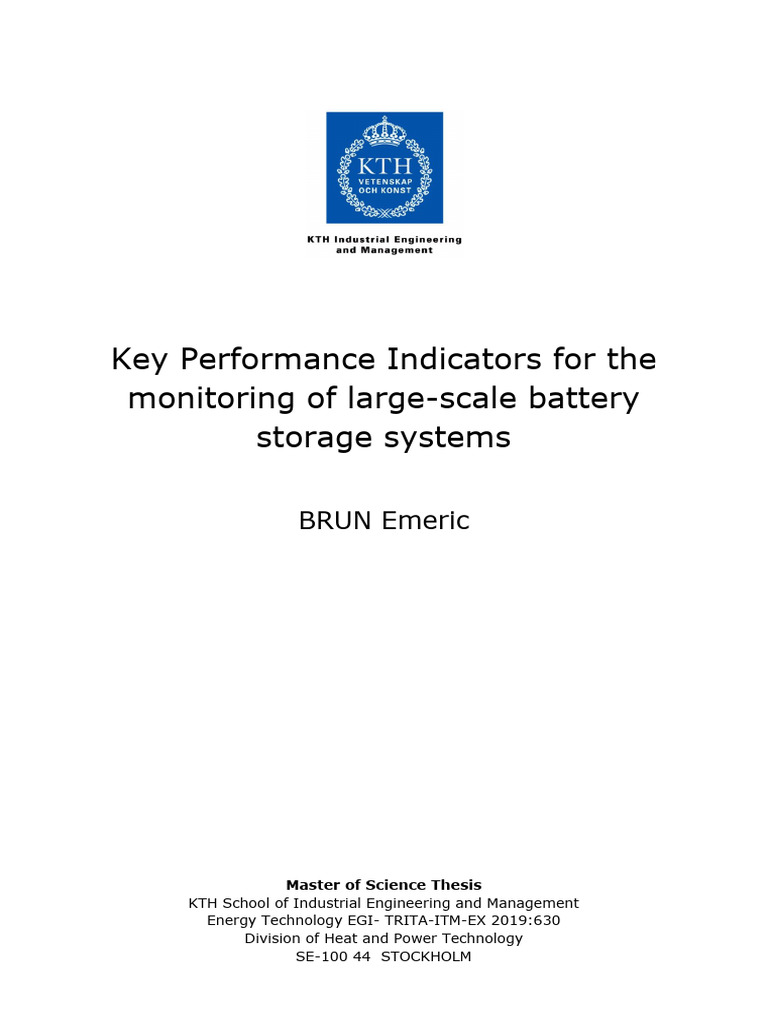 KPI of BESS | PDF