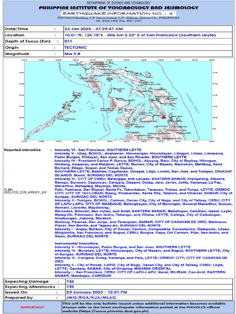 Earthquake Information | PDF