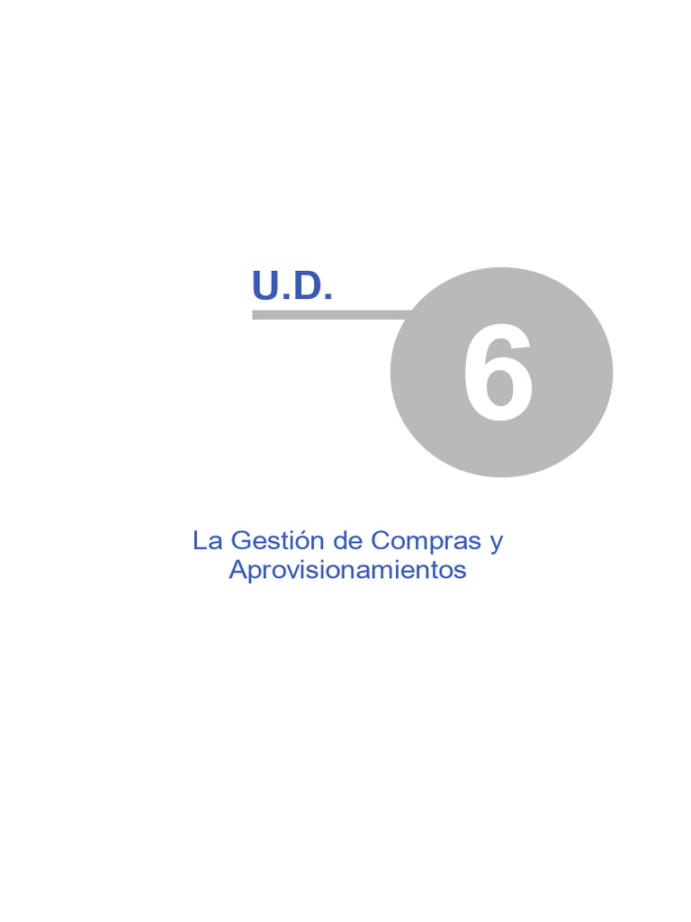 UD 06 - La Gestión de Compras y Aprovisionamientos | PDF | Logística ...
