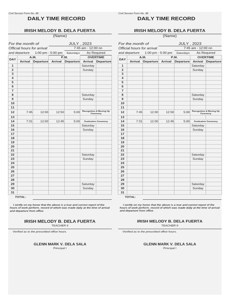 Mnhs Csc Form 48 Ecopy (1) | PDF
