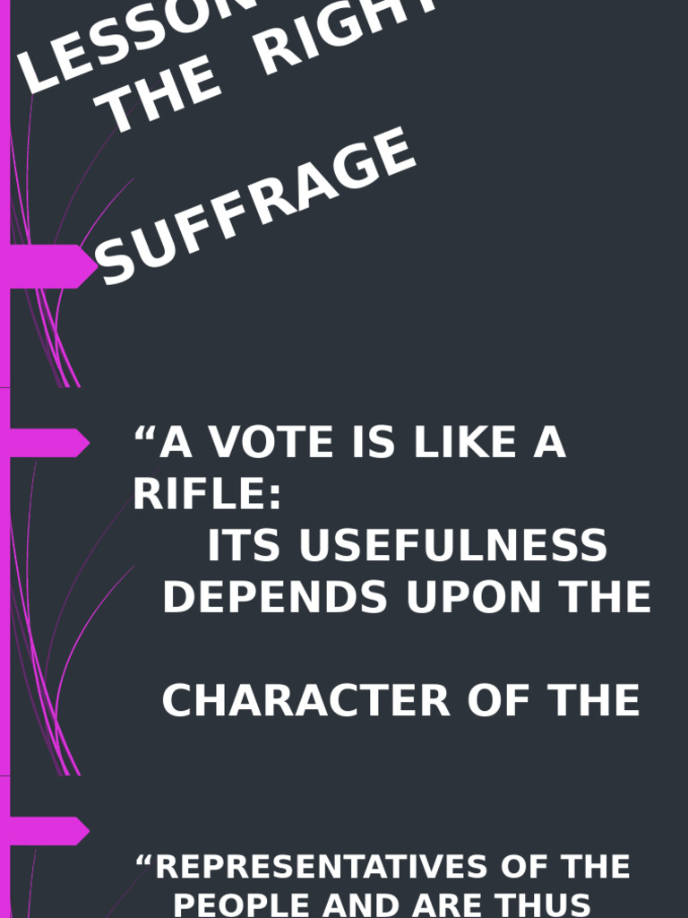 The Right of Suffrage | PDF | Elections | Electoral Fraud