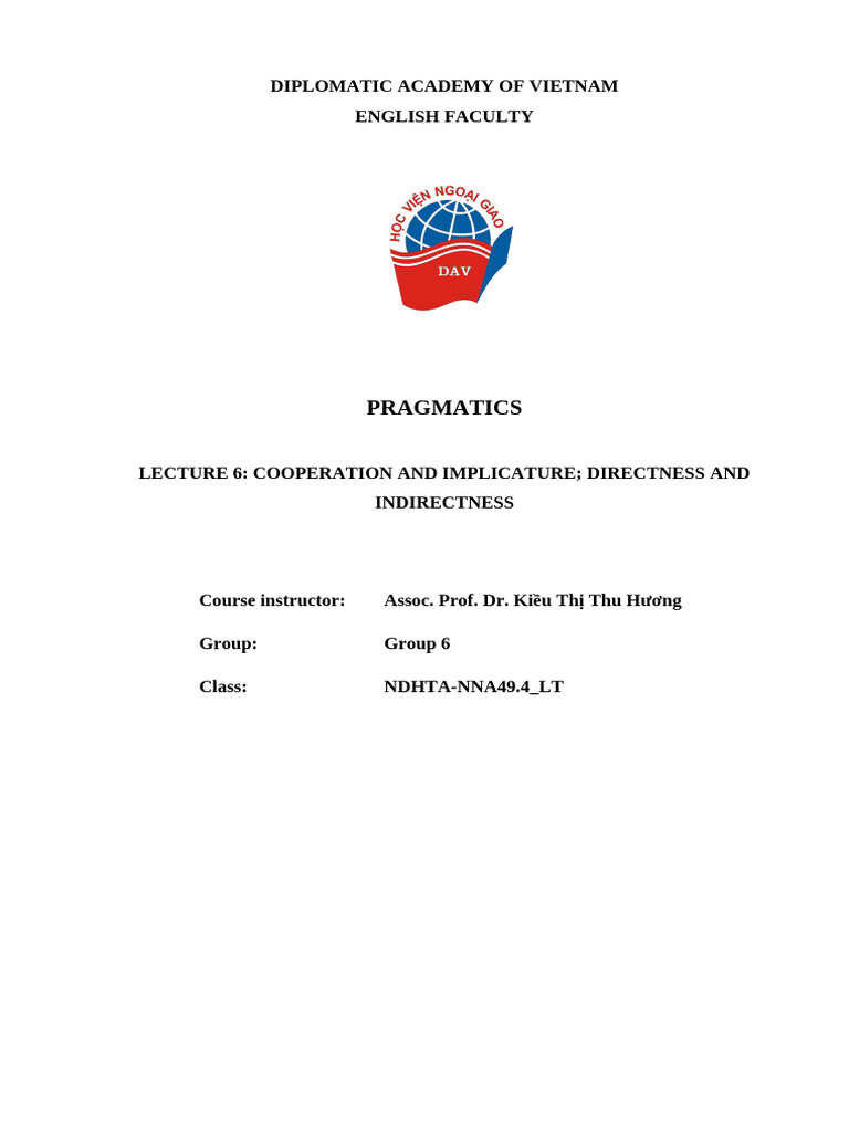 Cooperation and Implicature in Pragmatics | PDF | Semiotics