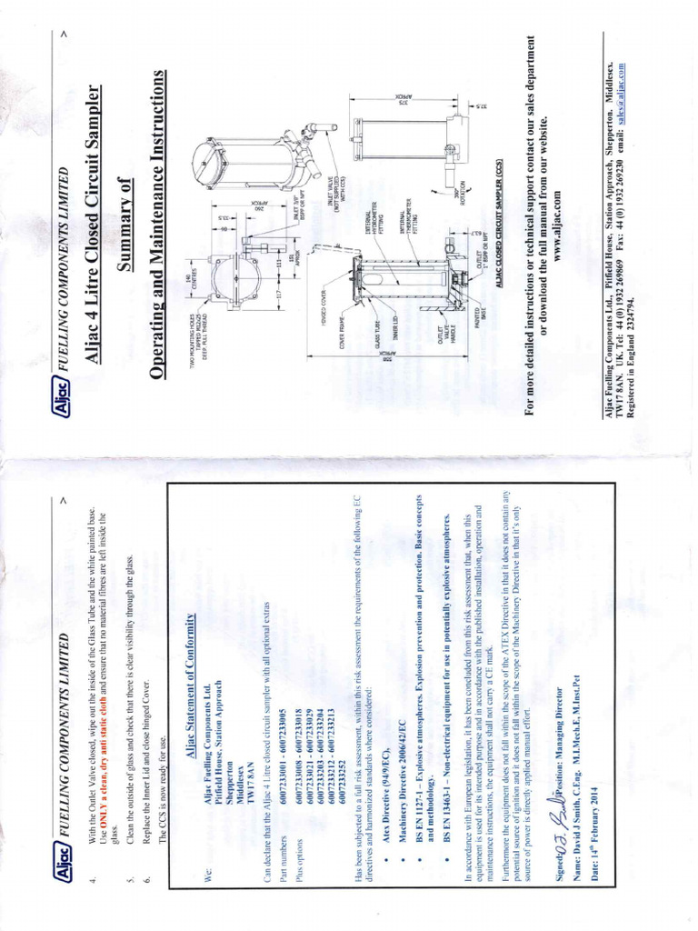 Aljac Sampler Manual | PDF