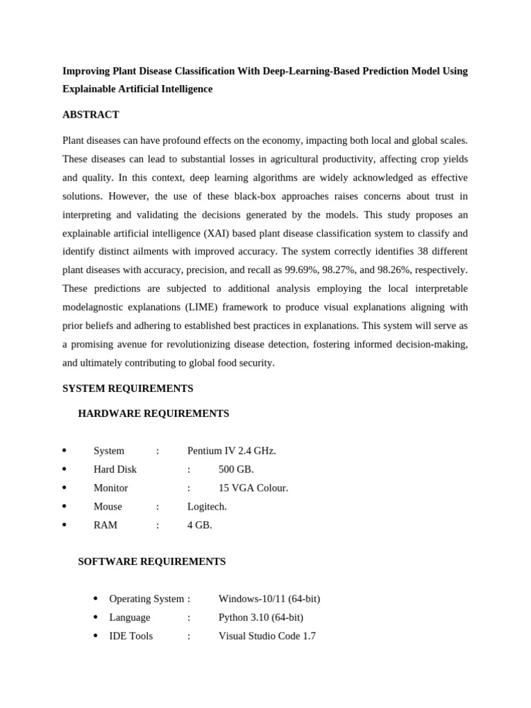 Deep Learning for Plant Disease Detection | PDF