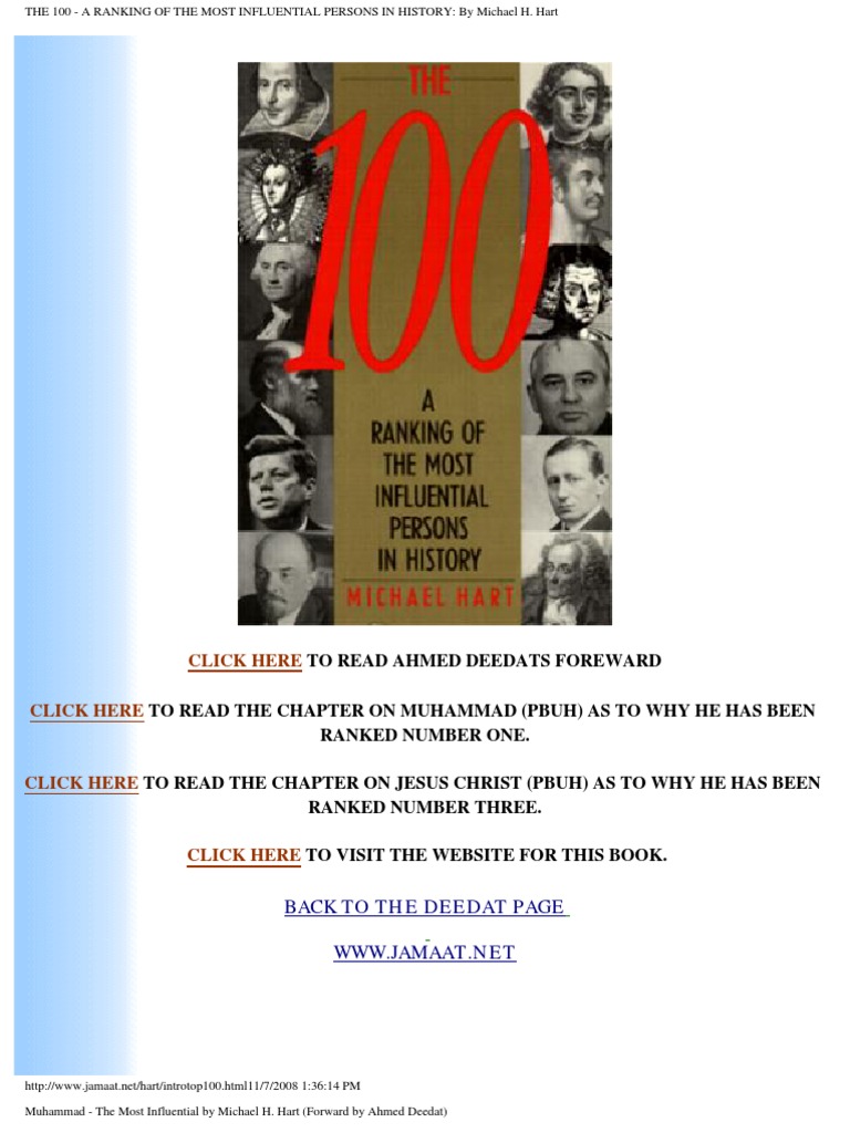 100 MOST INFLUENTIAL PEOPLE MICHAEL HART PDF visual data 2