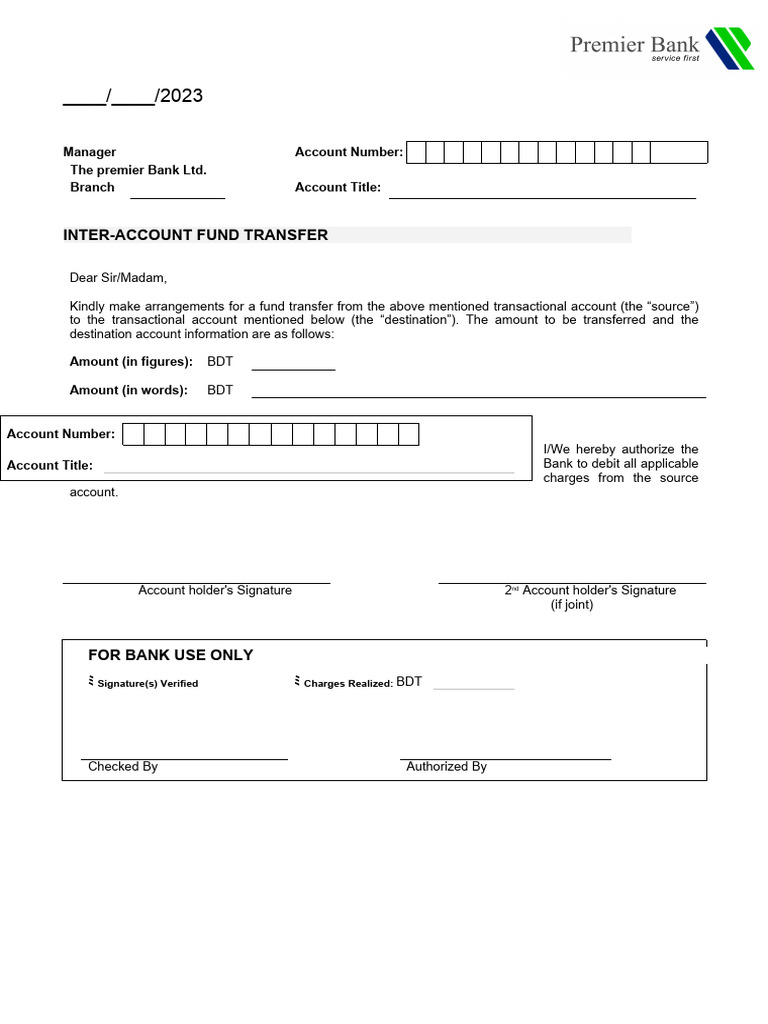 Inter-Account Fund Transfer Request | PDF