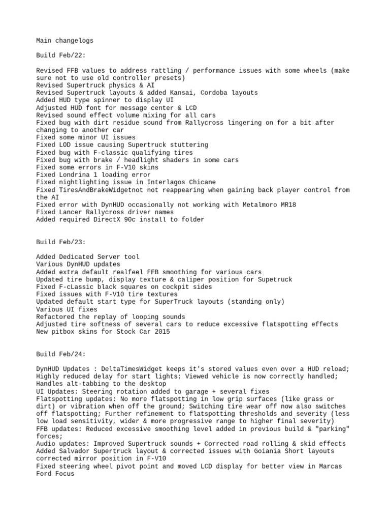 changelog | PDF | Manual Transmission | Tire