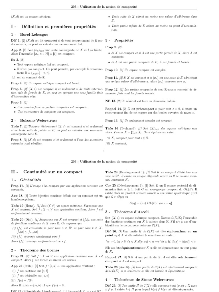Notion de compacité en mathématiques | PDF | Compacité (mathématiques ...