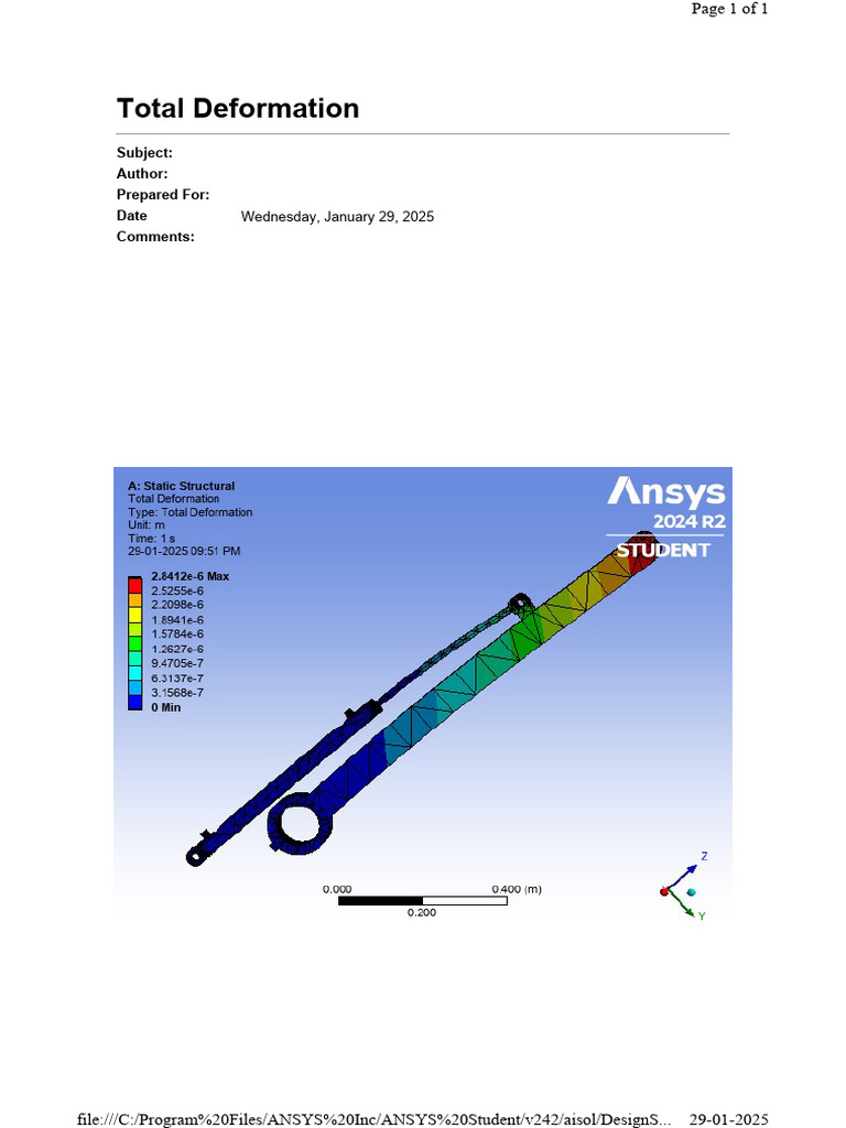 Total Deformation Analysis Report | PDF