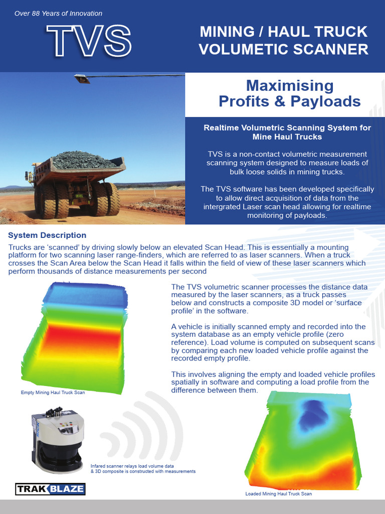 Trakblaze TVS Volumetric Scanner Brochure 2018-19 | PDF | Image Scanner ...