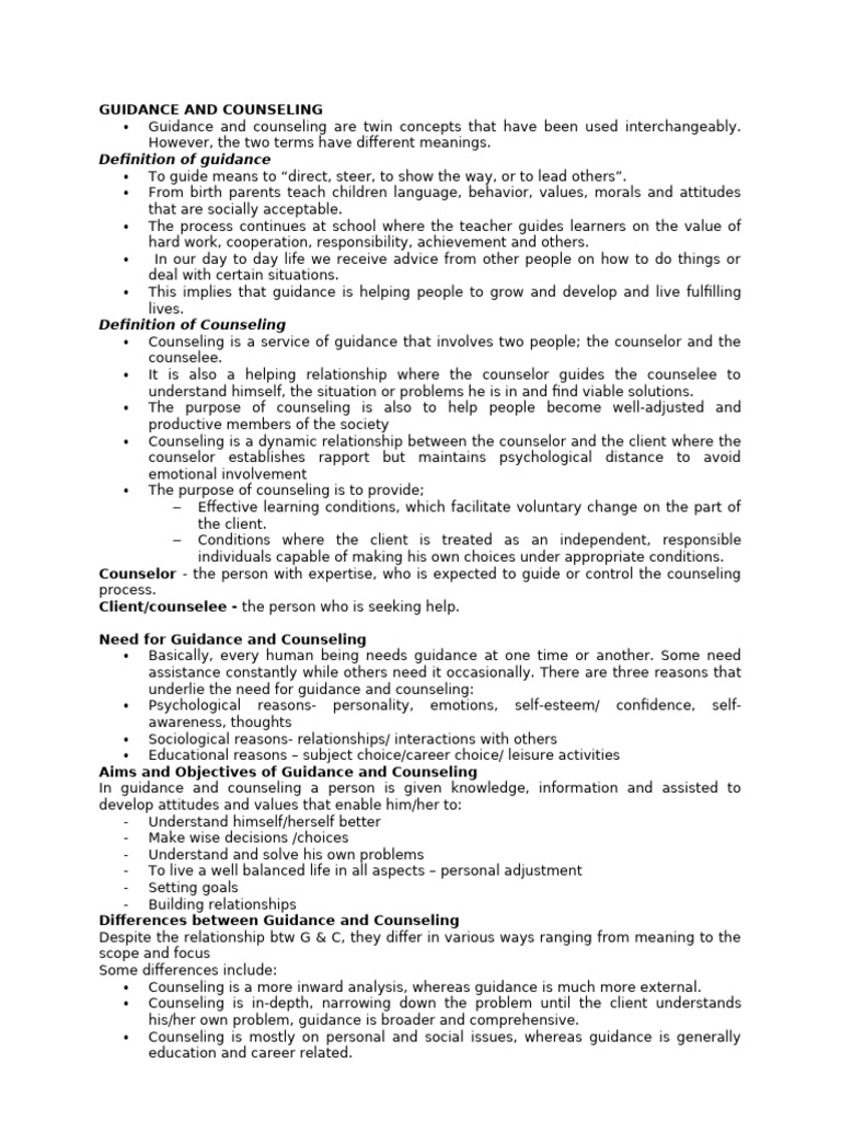 RMS 315 - Guidance and Counseling | PDF | Counseling Psychology ...