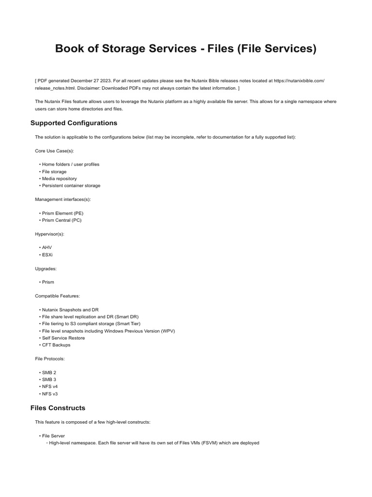 Nutanix Files: High Availability Overview | PDF | Computer File ...