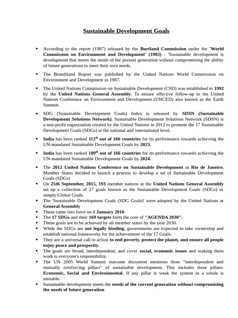 Overview of Sustainable Development Goals | PDF | Sustainable ...