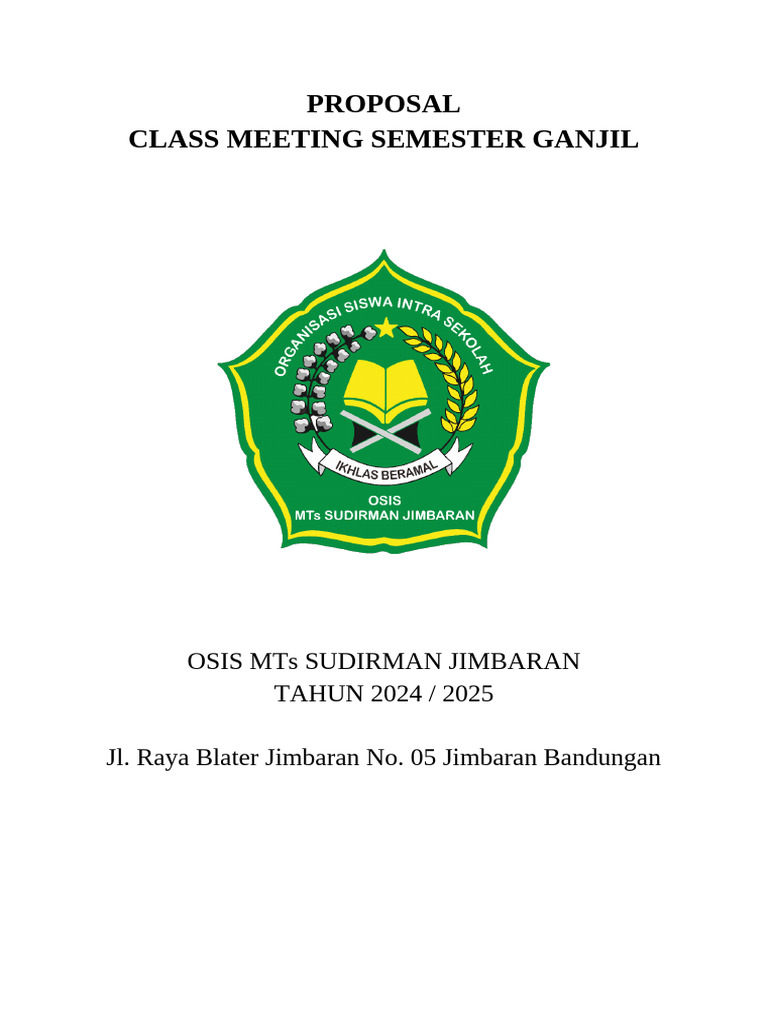 Proposal Class Meeting SMT 1 | PDF