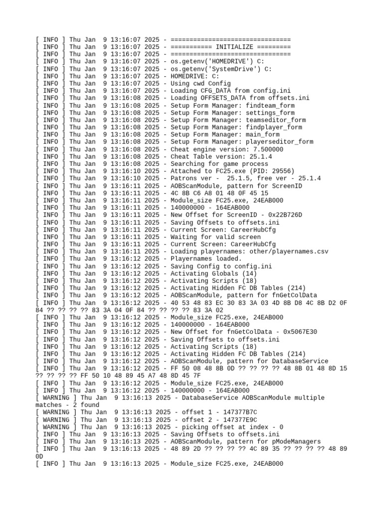 Log - 2025 01 09 | PDF