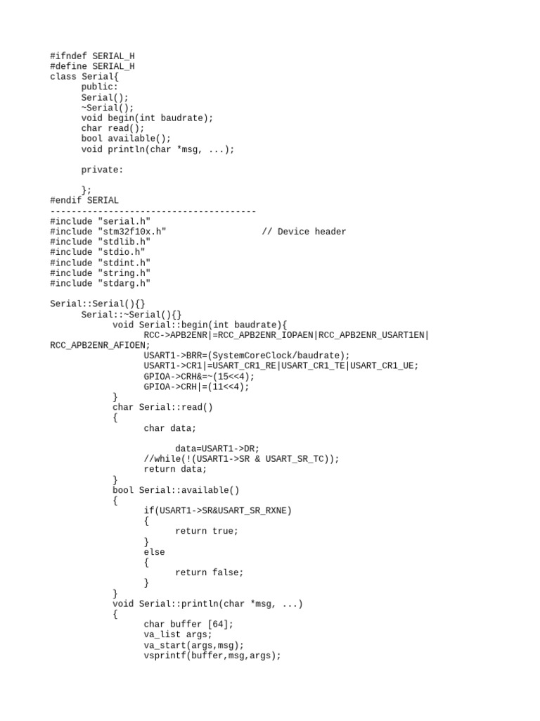 STM32 Serial Communication Class | PDF