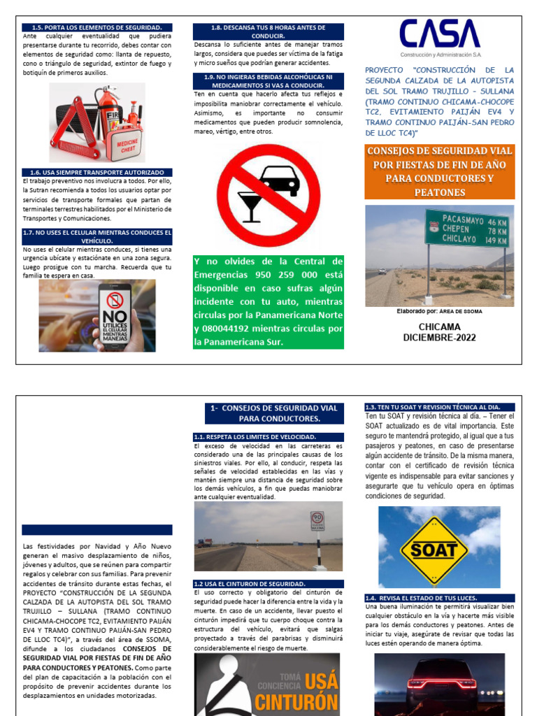 Consejos de Seguridad Vial 2022 | PDF | Accidente de tráfico ...