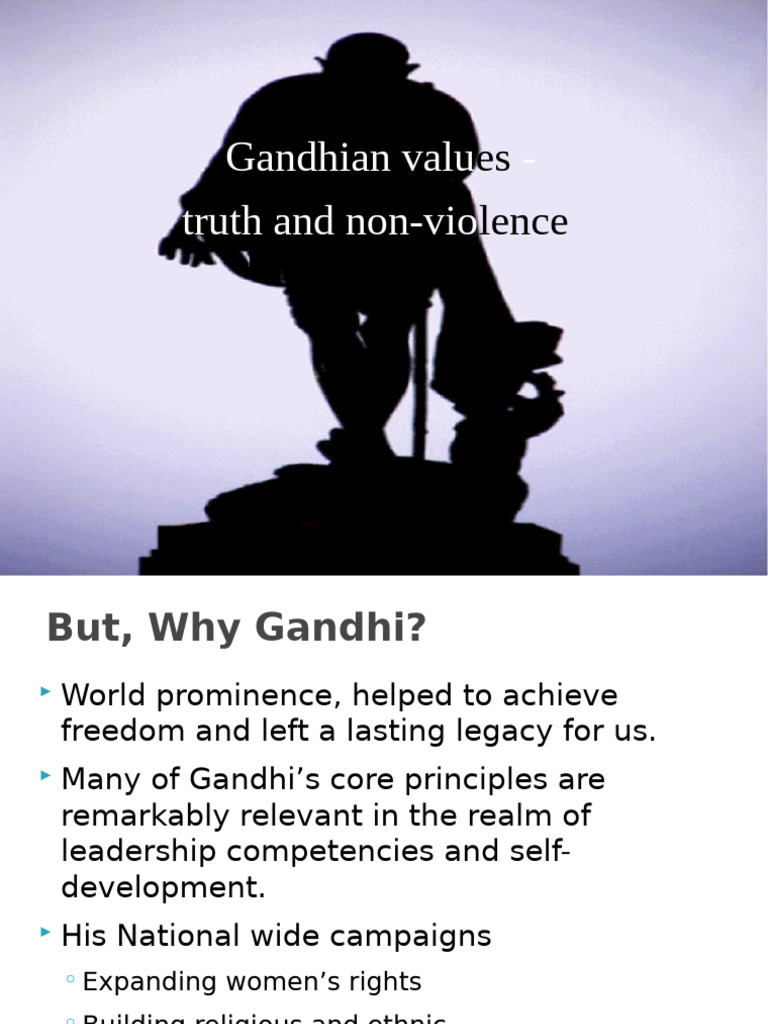 Gandhian Values: Lessons for Leadership | PDF | Nonviolence | Mahatma ...