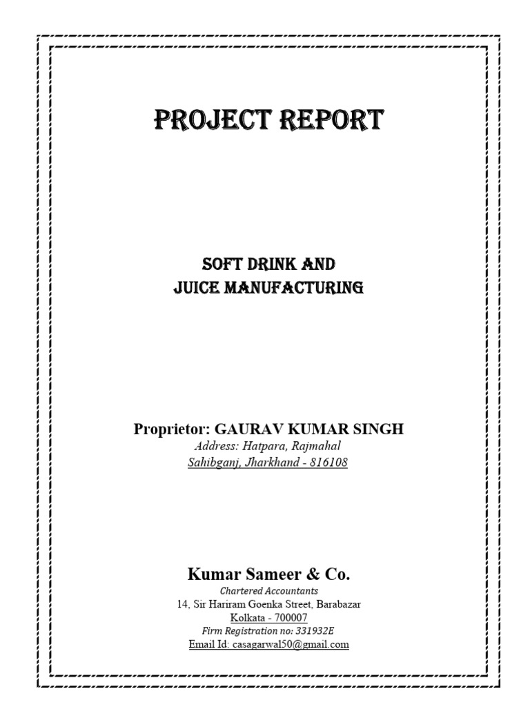 Soft Drinks and Juice Manufacturing Report | PDF | Drink | Depreciation