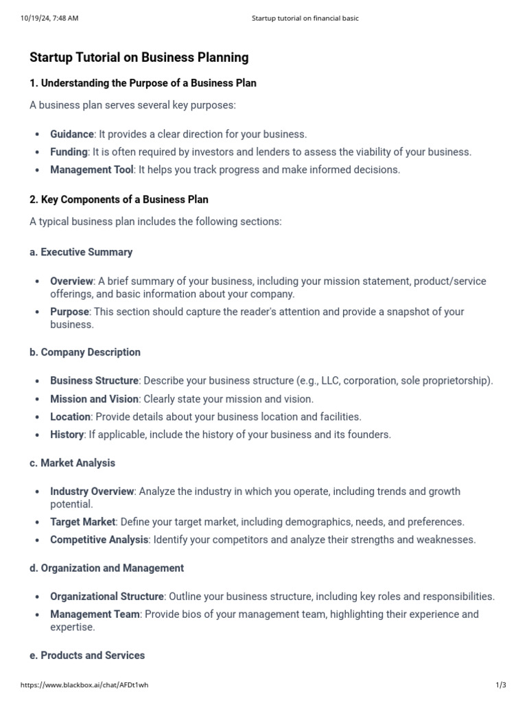 Essential Business Plan Guide for Startups | PDF | Startup Company ...