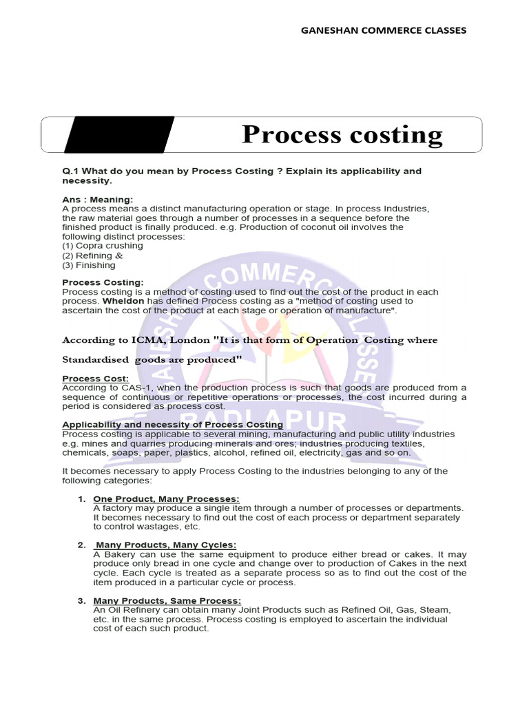 Understanding Process Costing Basics | PDF | Business Economics ...