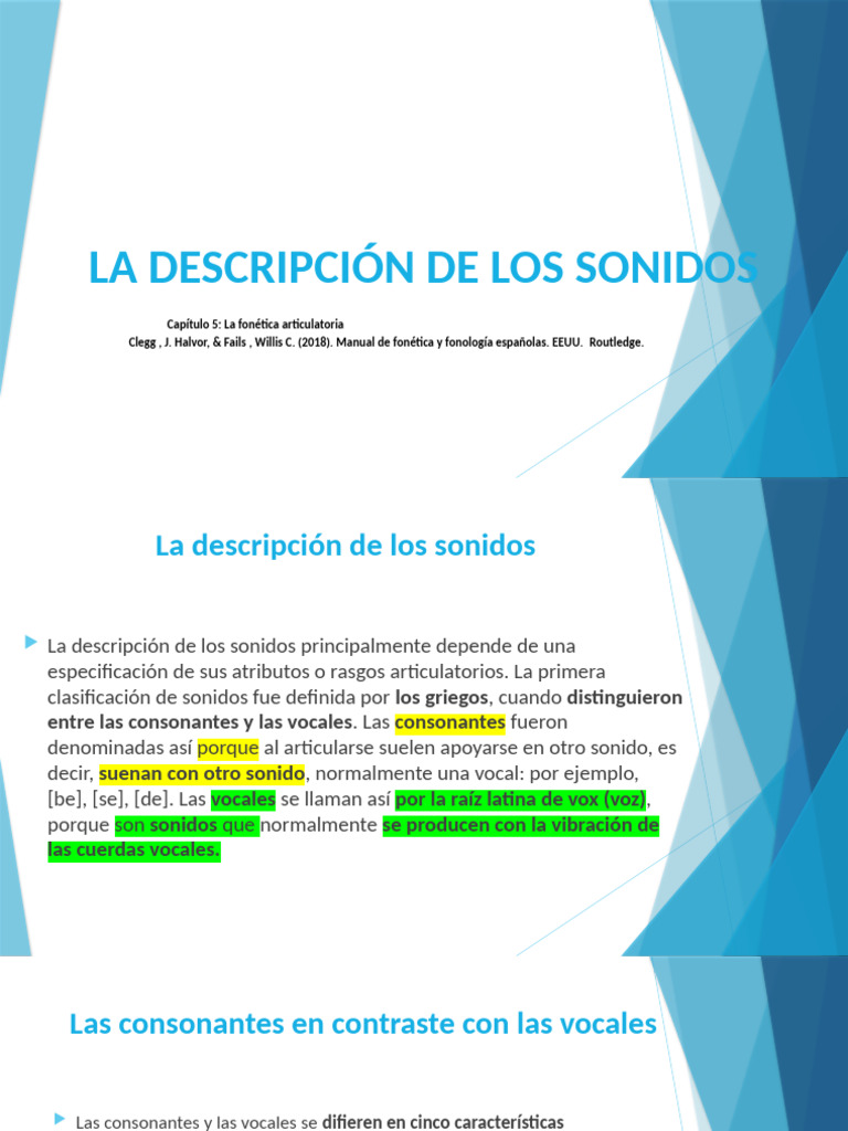 La+Descripci%C3%B3n+de+Los+Sonidos | PDF | Vocal | Voz humana