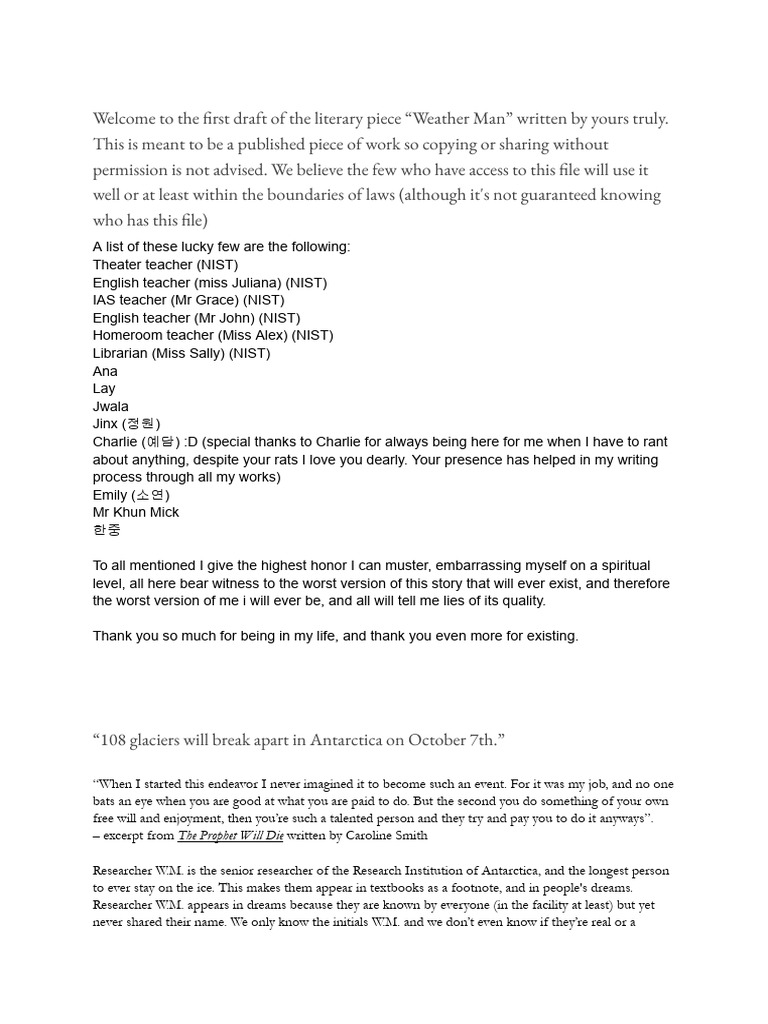 Weather Man | PDF | Truth | Meaning Of Life