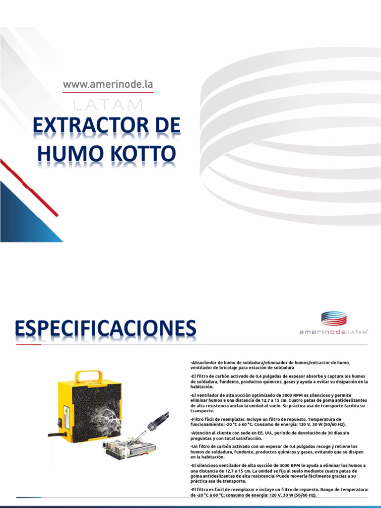 Extractor de humo Kotto para soldadura | PDF