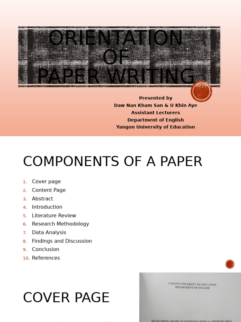 Orientation For Paper Writing | PDF | Methodology | Procedural Knowledge