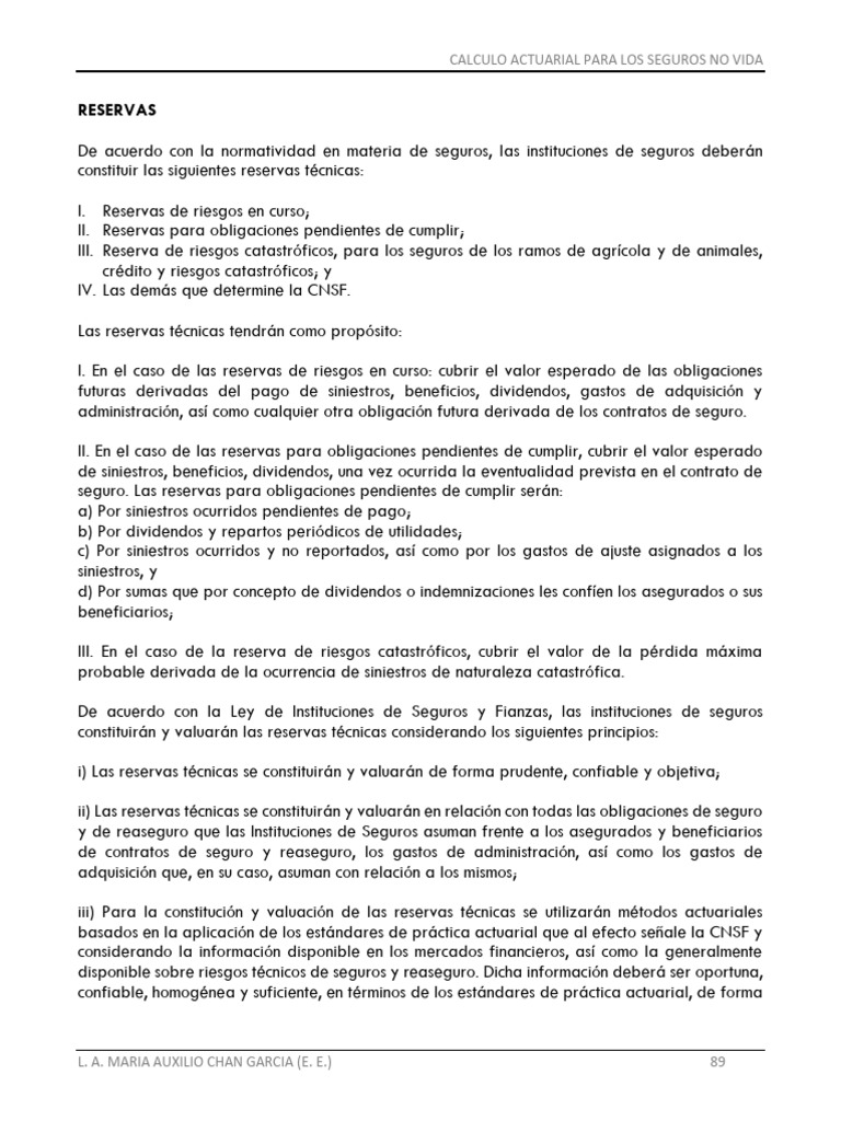 Reservas Técnicas en Seguros No Vida | PDF | Seguro | Reaseguro