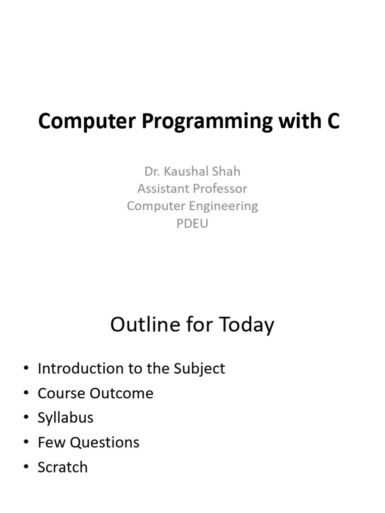 C Programming Course Overview | PDF