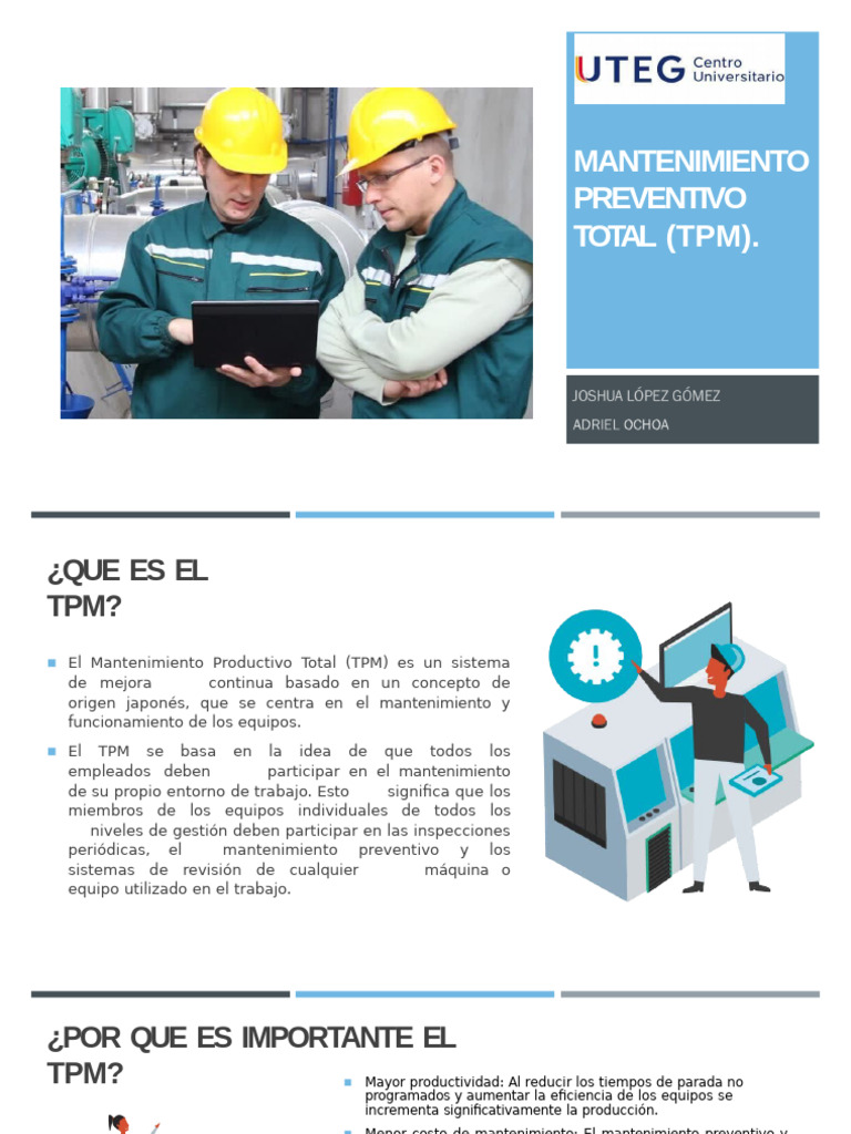Mantenimiento Preventivo Total (TPM) | PDF | Economias