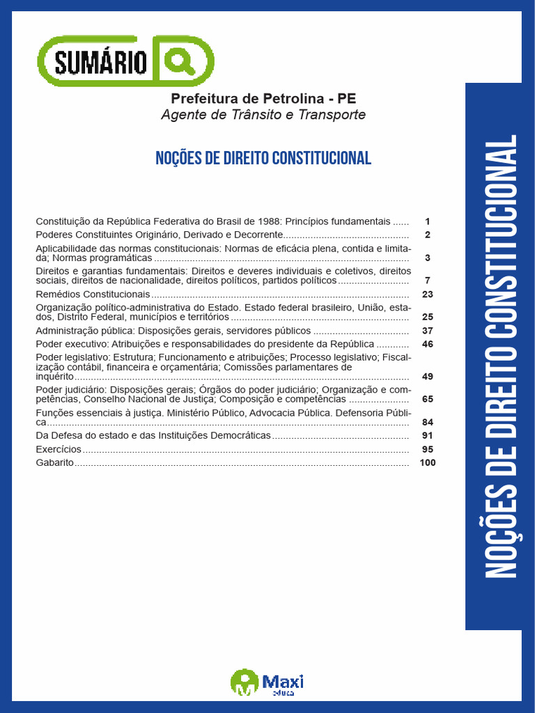 Noções de Direito Constitucional Brasil | PDF | Constituição | Emenda ...