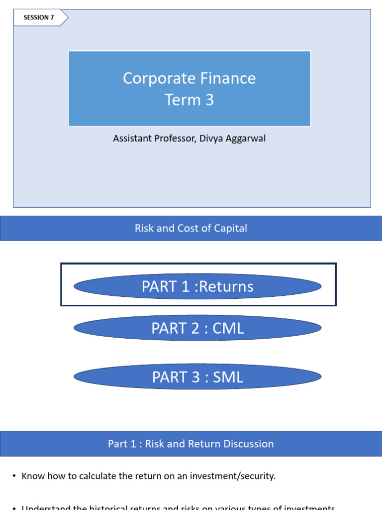 Session 7 - MPT To Capm - PGDM | PDF | Modern Portfolio Theory ...