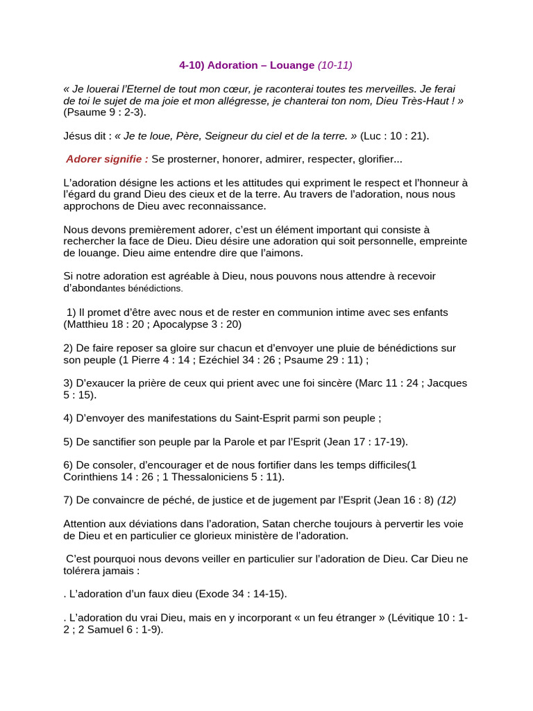 Louange et Adoration : Clés Spirituelles | PDF | Dieu | Saint-Esprit