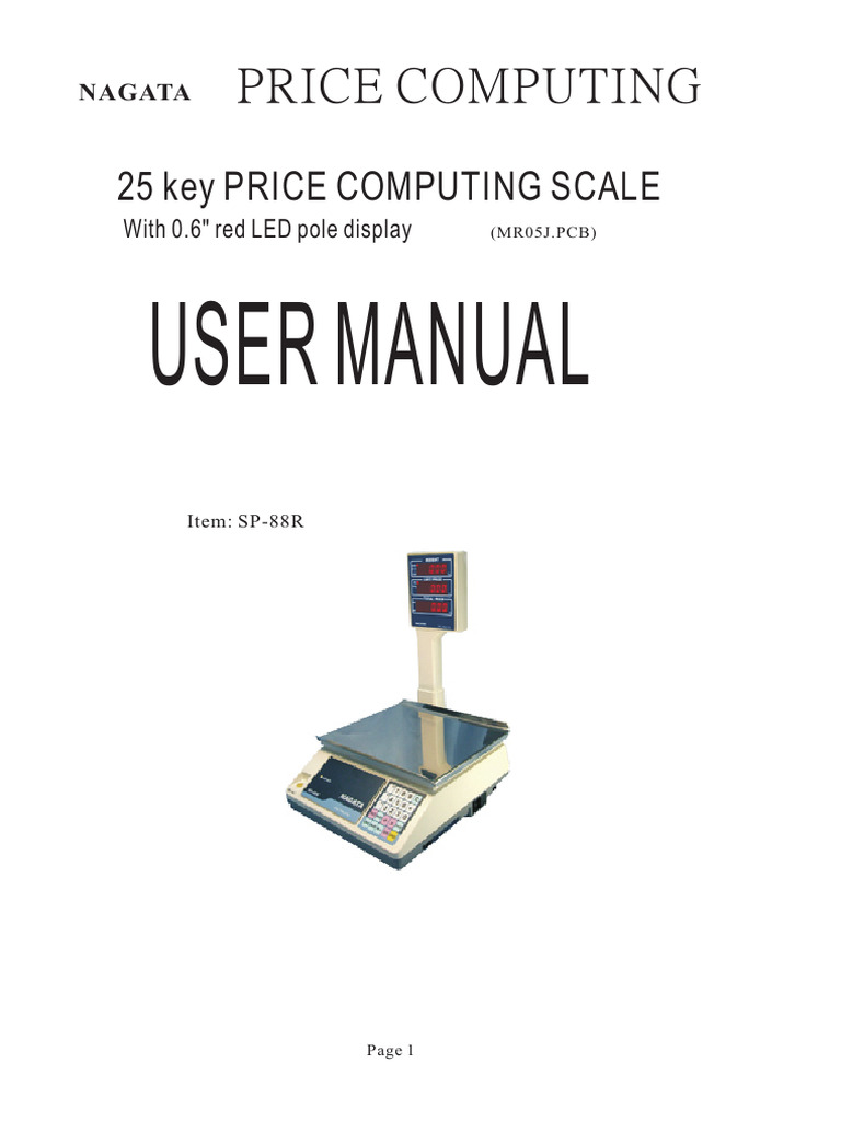 NAGATA Price Computing Scale Manual | PDF | Electrical Engineering ...