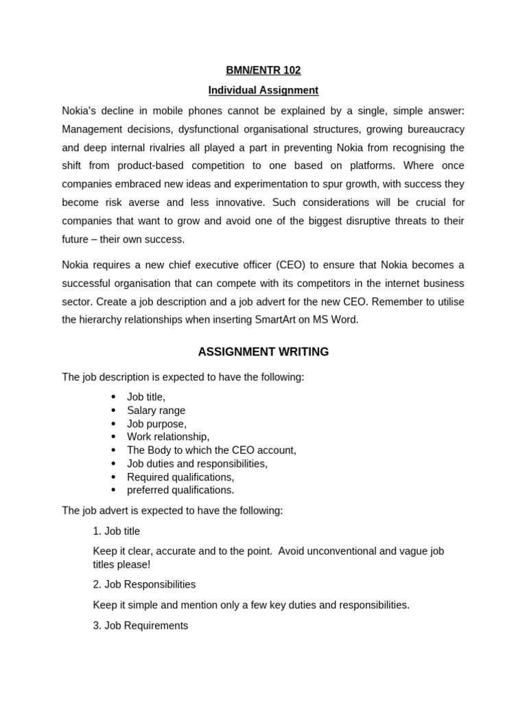 Assignment Structure | PDF