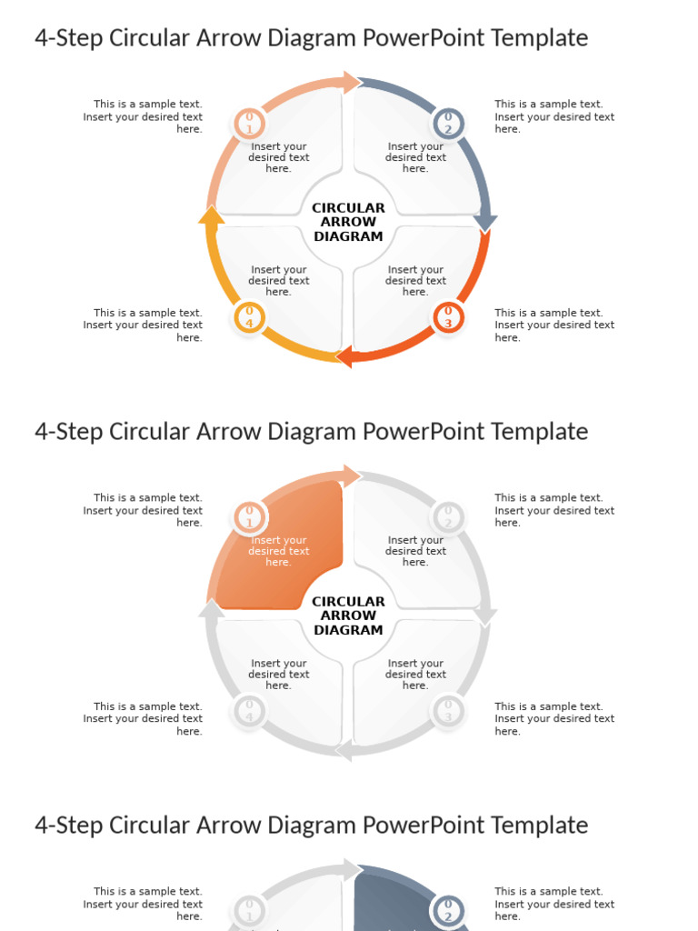 01 4 Step Circular Arrow Diagram Powerpoint Template 16x9 1 | PDF