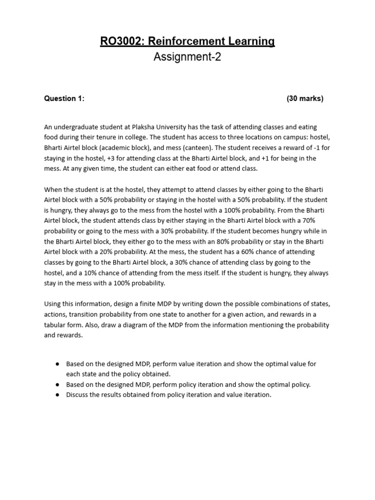 Reinforcement Learning MDP Assignment | PDF | Computer Programming ...