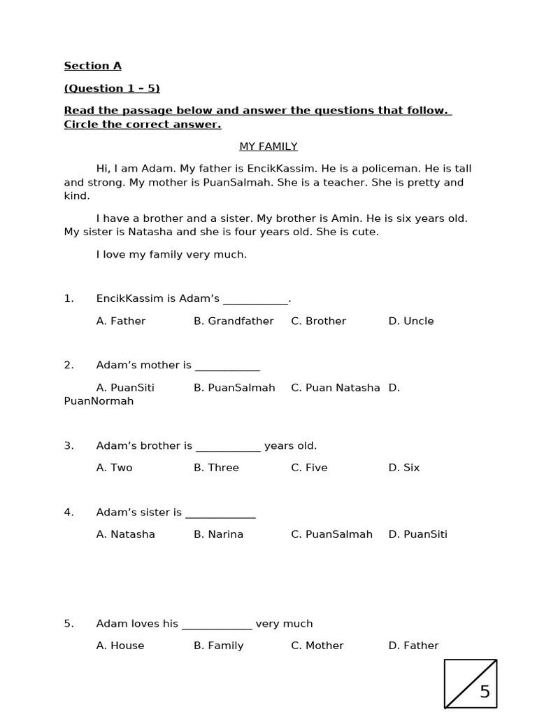 Family and Daily Life Questions | PDF