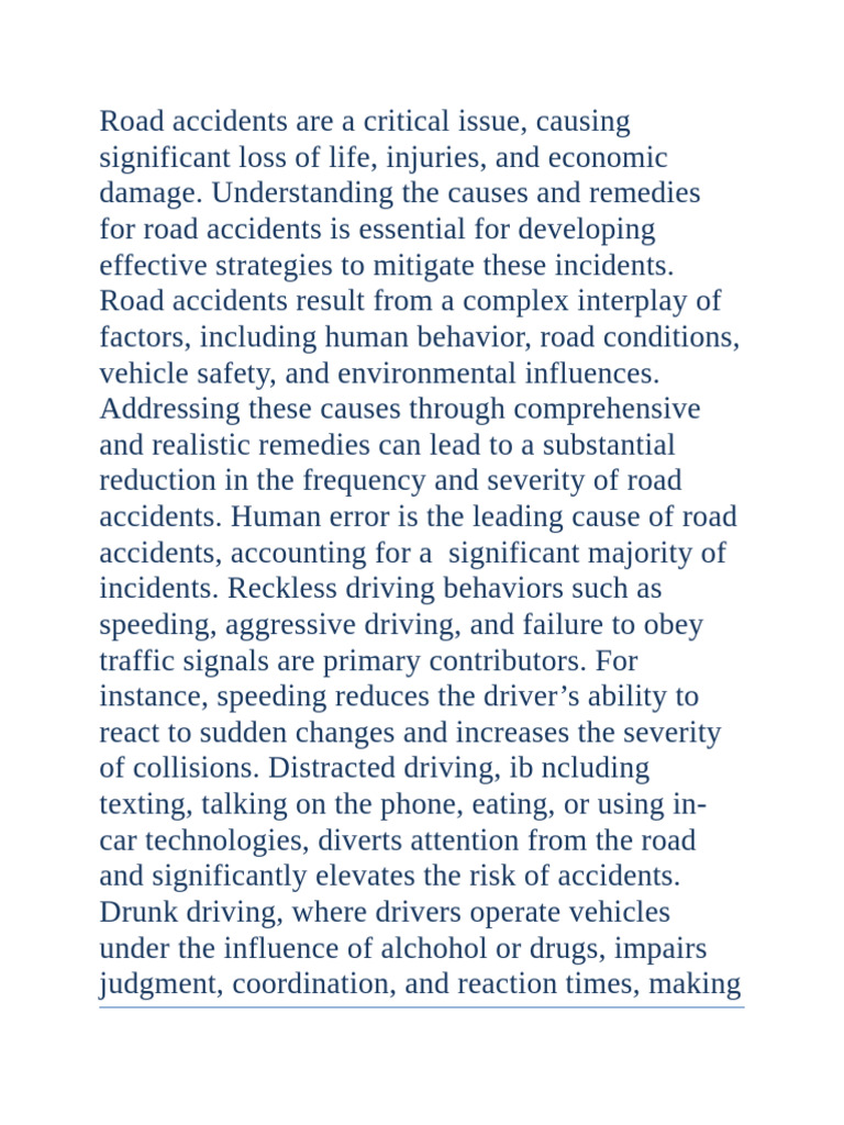 Causes and Solutions for Road Accidents | PDF | Traffic Collision | Traffic