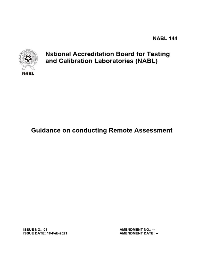 NABL 144: Remote Assessment Guidance | PDF | Computing