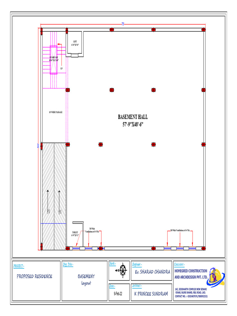 Proposed Basement Residence Layout | PDF