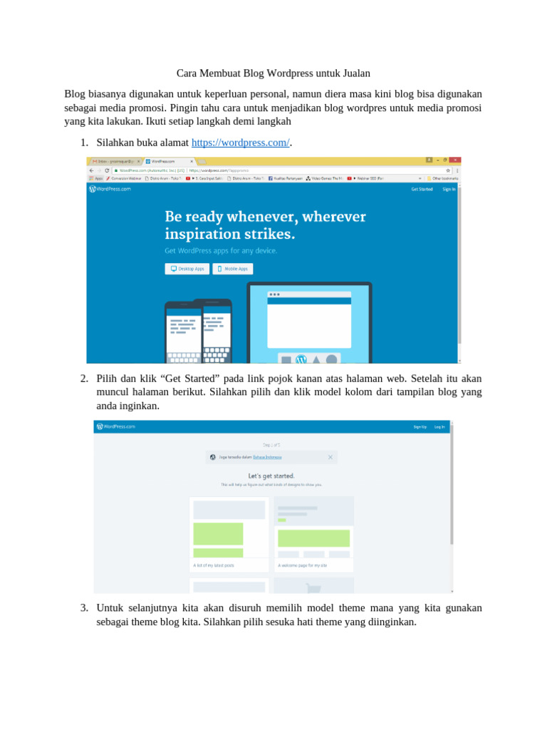 Panduan Membuat Blog WordPress untuk Jualan | PDF